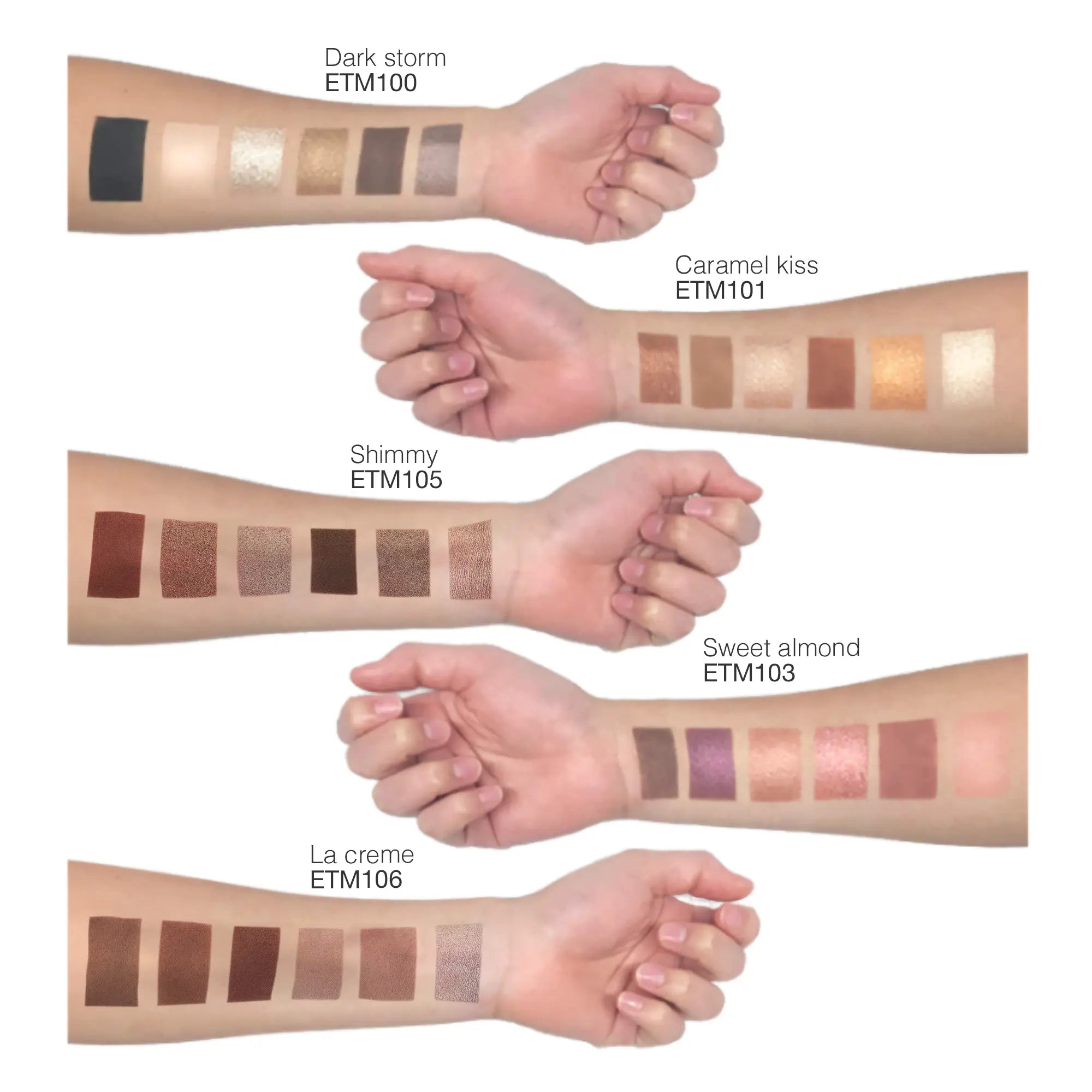 Eyeshadow Palette arm swatch